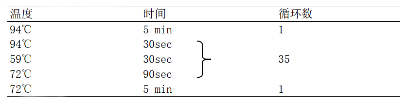 ETEC多重PCR检测试剂盒反应程序