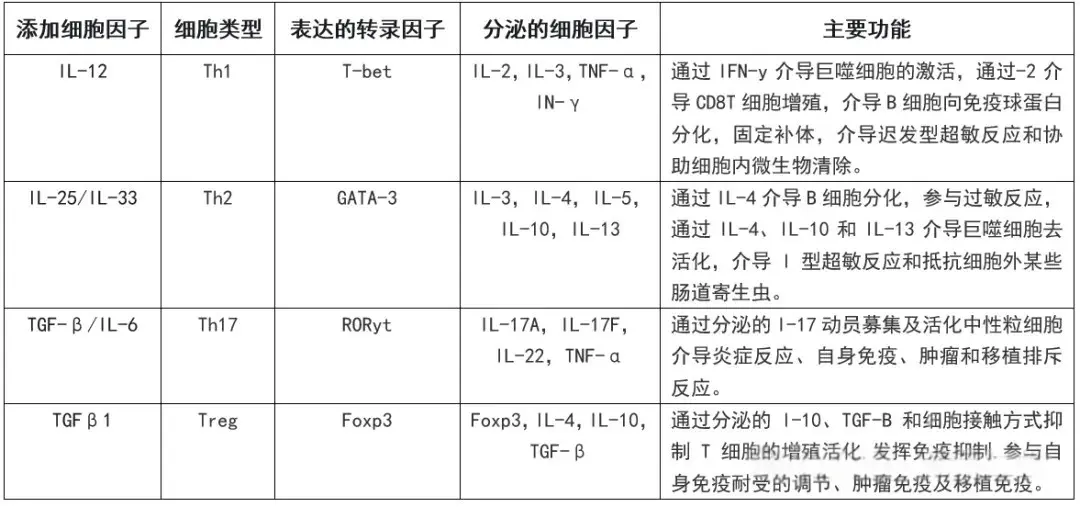 不同的细胞因子以诱导T细胞向不同的方向分化 不同的细胞因子以诱导T细胞向不同的方向分化