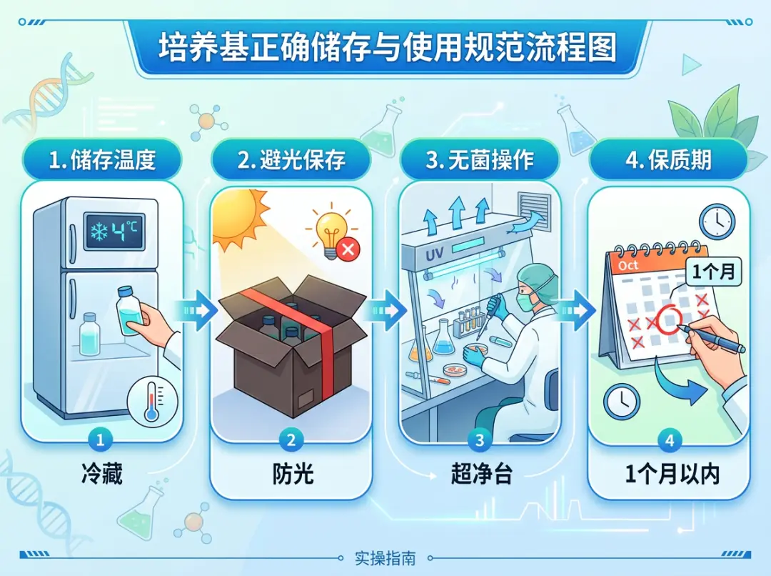 培养基正确储存与使用规范流程图 培养基正确储存与使用规范流程图